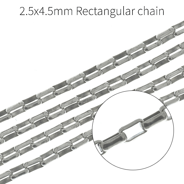 2.5x4.5mm rectangular chain - 1meter