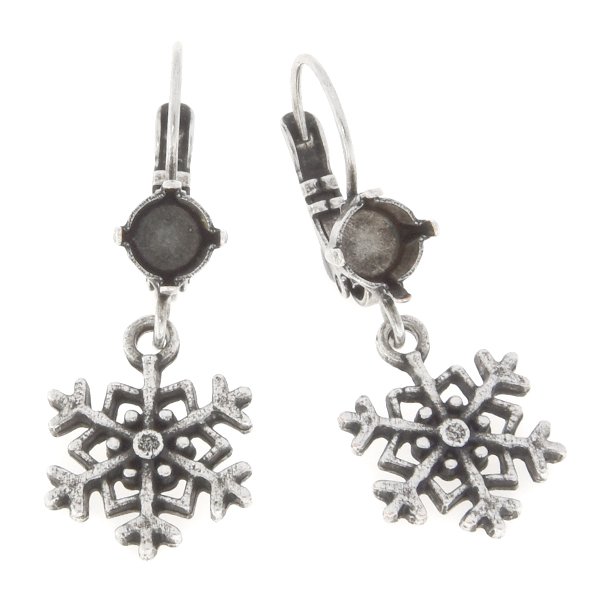 29ss with hanging snowflake Lever back earring base