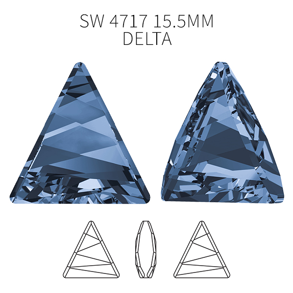 Swarovski 4717 Delta Fancy stone Montana color 15.5mm