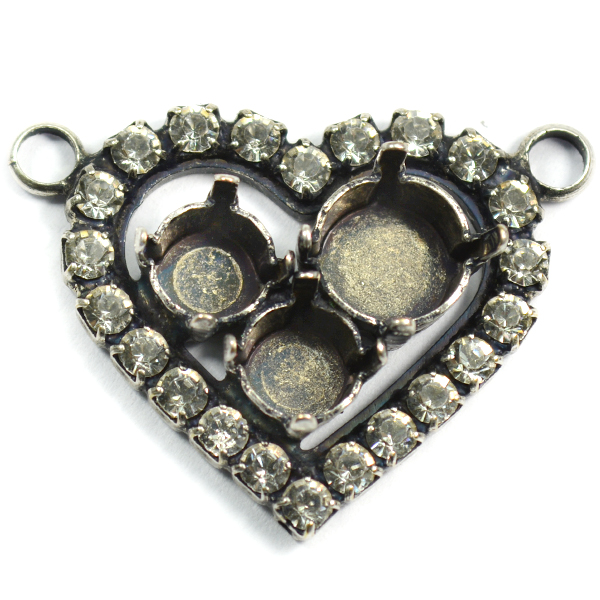 29ss and 39ss Heart pendant base with 2 top loops