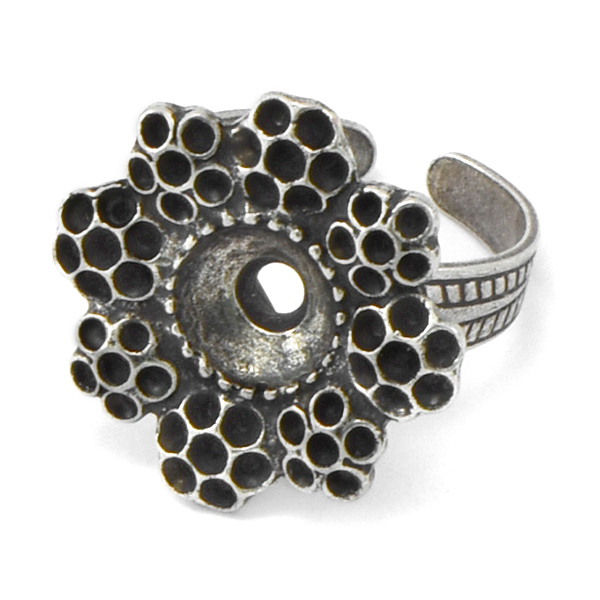 8pp, 39ss Metal Flower Adjustable Ring base
