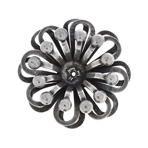 30mm Stamping metal flower with two rows of hollow petals - 2pcs pack