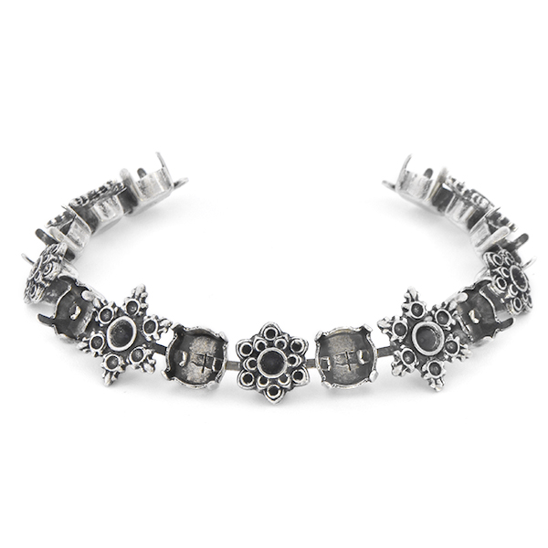 24pp, 32pp, 39ss Cup chain Bracelet base with Snowflakes