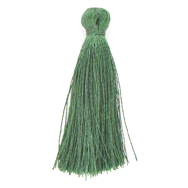45mm Thread Tassel for jewelry making Dark Green color - 4pcs pack