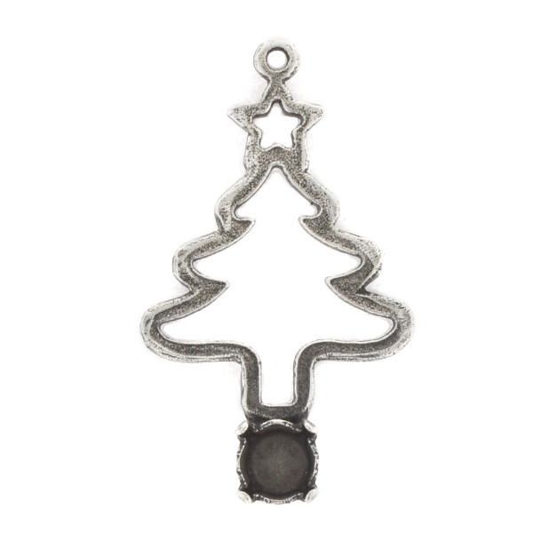 29ss Hollow Christmas tree Pendant base with top loop
