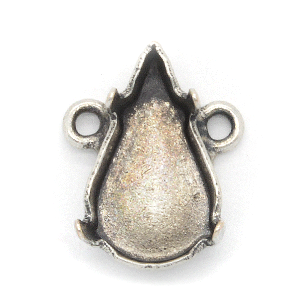 Pear shape 13X7.8mm Pendant base with two loops