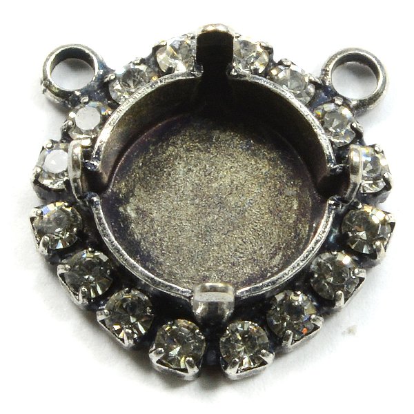 10mm/47ss Rivoli setting with top side loops and Rhinestoness