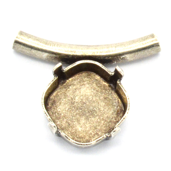 Brass tube 2mm inside diameter with Square 12X12mm setting