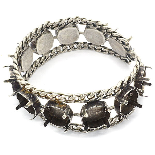12mm Rivoli Bracelet base with Gourmet with two side loops