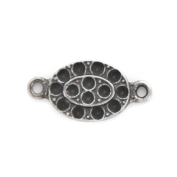 8pp Oval Jewelry connector with two loops