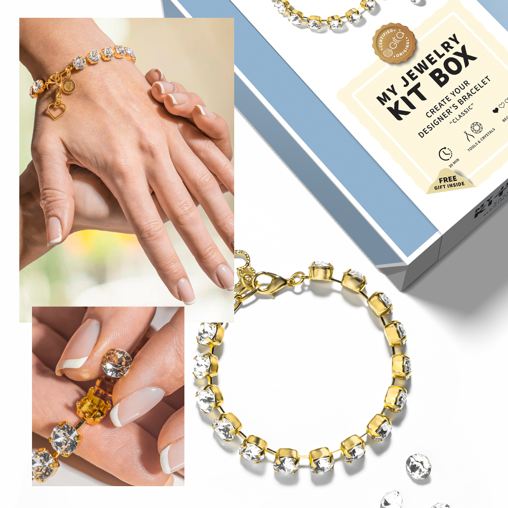 Jewelry DIY KIT: Classic elegant 39ss bracelet base - 4 variations of colors