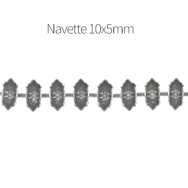 10x5mm Navette Cup chain for Bracelet - 1Meter