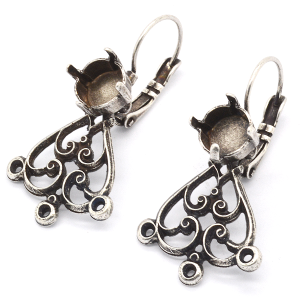 39ss Lever back Earring settings with Filigree Vintage element