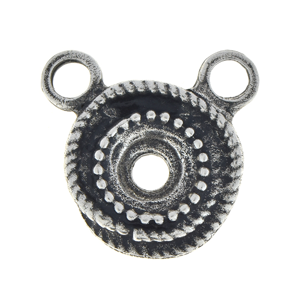 39ss Wave metal stone setting with two top loops