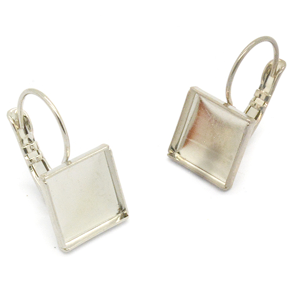 Square shaped hanging earrings base 10mm
