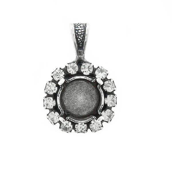 39ss stone setting with Rhinestoness  Pendant base with bail