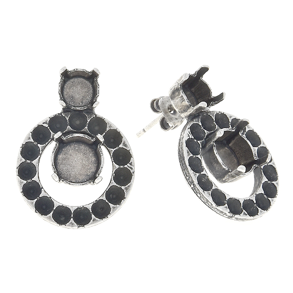 18pp, 29ss, 39ss Stud earring base with hollow circle