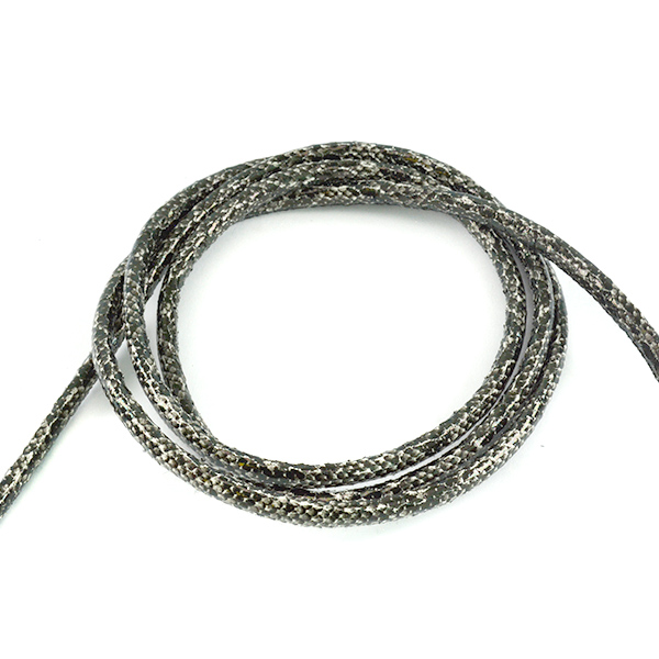 6mm Black White Round leather cord snake texture for jewelry making 