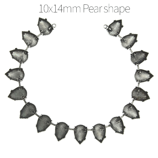 14x10mm Pear shape cup chain Necklace base