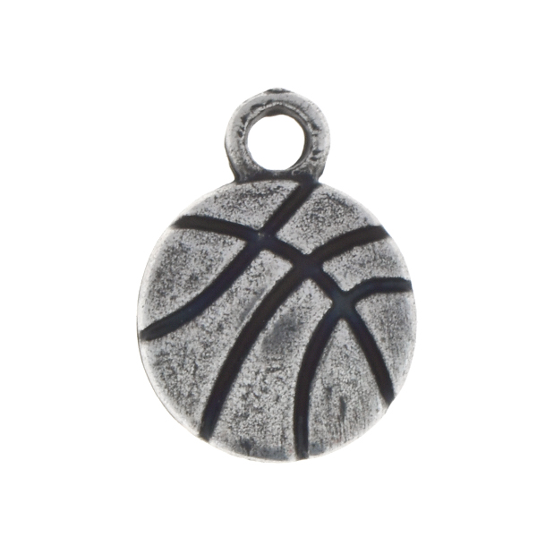 Metal casting basketball balls charm with top loop