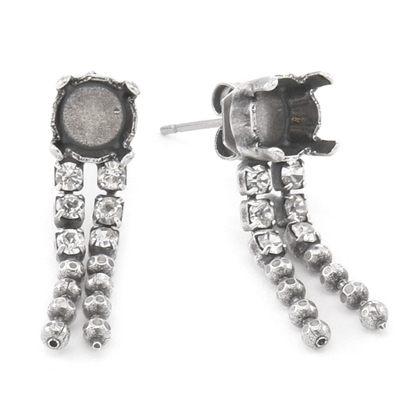 29ss Stud Earrings with hangingRhinestoness and ball chain