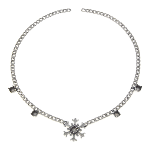 29ss Snowflake flat gourmette chain Necklace base