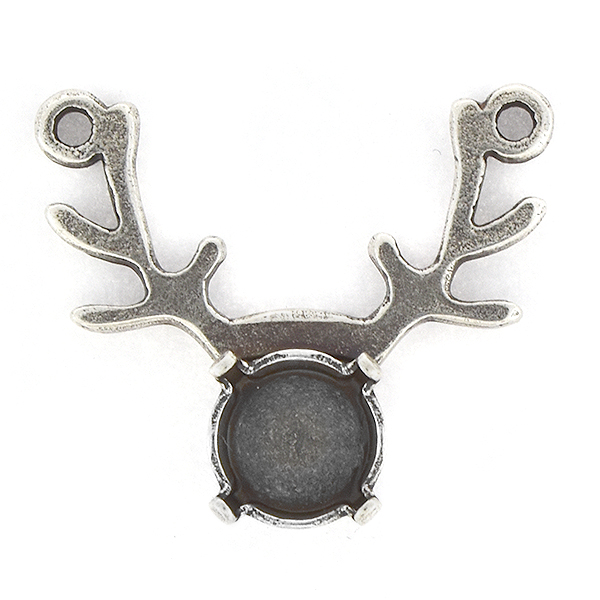 39ss Deer shaped Pendant base with two top loops