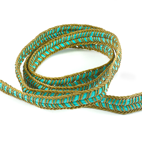 17mm Turquoise Flexible fabric cord for jewelry making