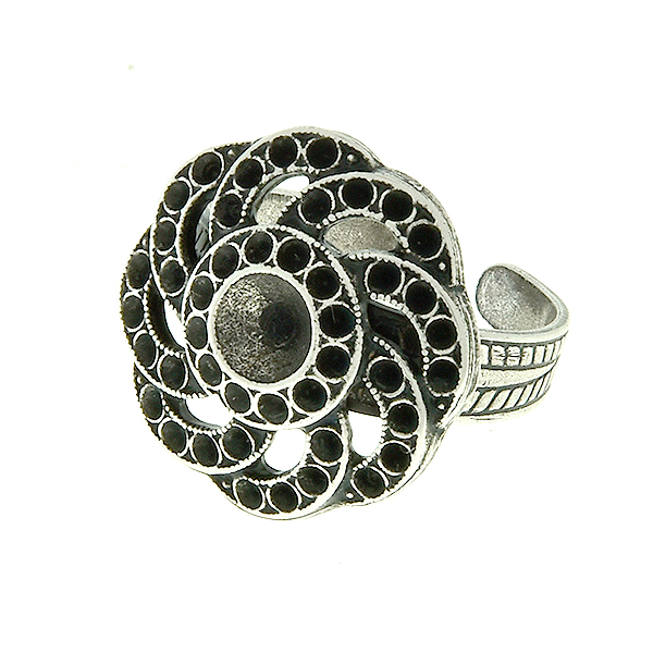 24ss and 8pp Flower Metal Casting Element on  Adjustable ring base