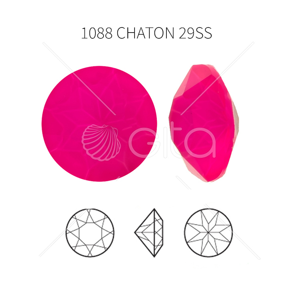 Aurora Crystal 29ss/6mm Chaton A1088 Electric Pink color-16pcs pack