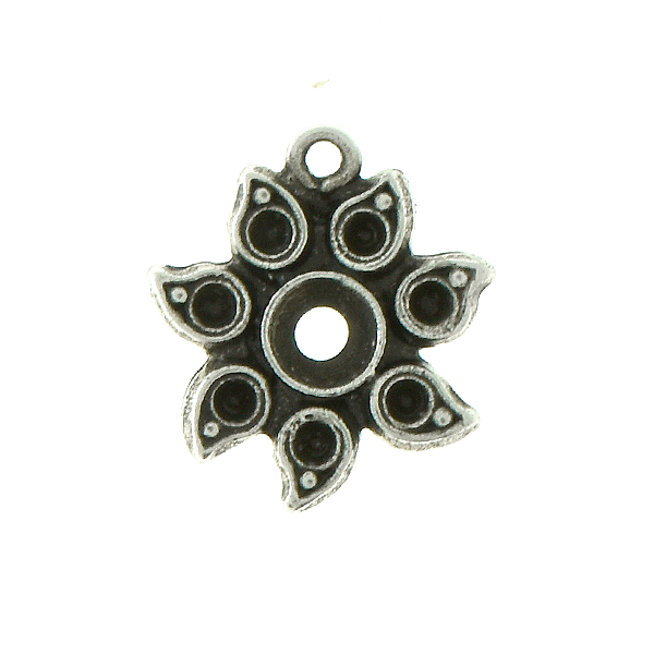 Metal casting Sunflower for 32pp and 8pp crystals Pendant base with top loop