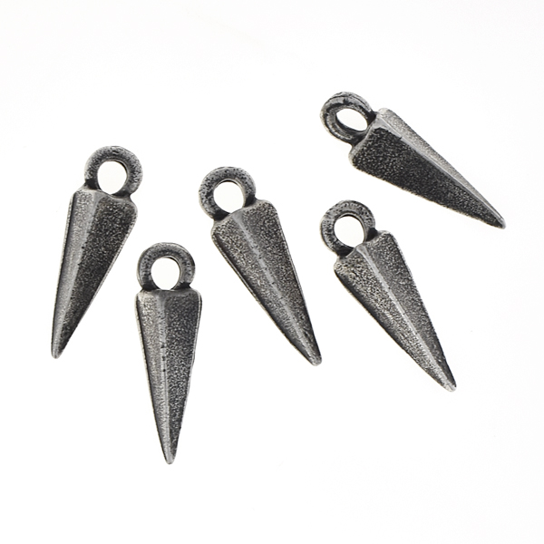 12mm Pyramid metal spike charms with top loops 