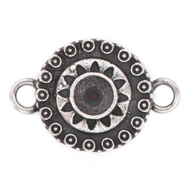 24ss Round Ethnic Jewelry Connector with two side loops