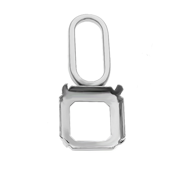 23mm Fancy Square 4675 open back stone setting hollow oval link pendant base  - vertical