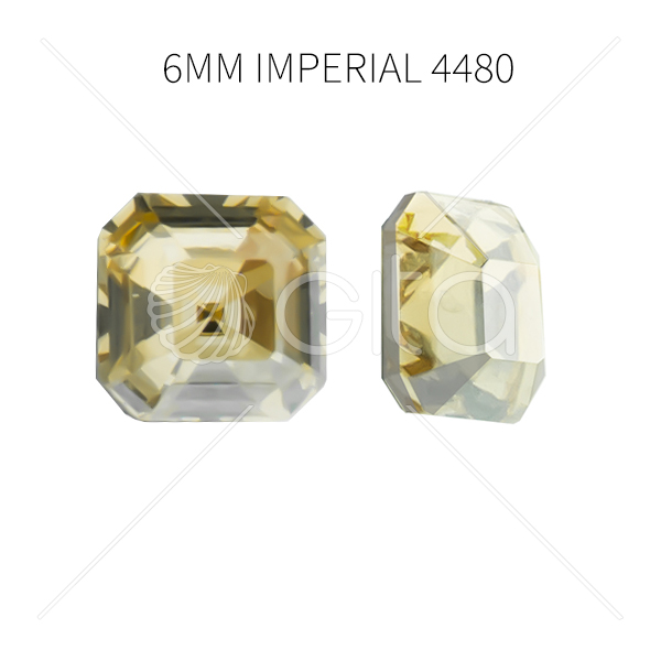 Aurora Crystal A4480 Imperial Cut Square 6mm Golden Shadow color-8pcs pack