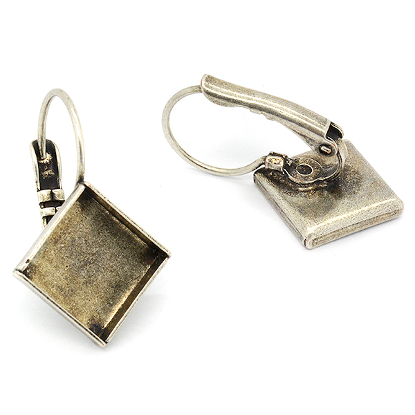 Square shaped 10mm hanging earrings base 