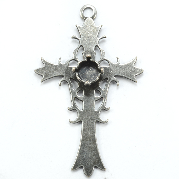 Decorated cross pendant base with 24ss setting