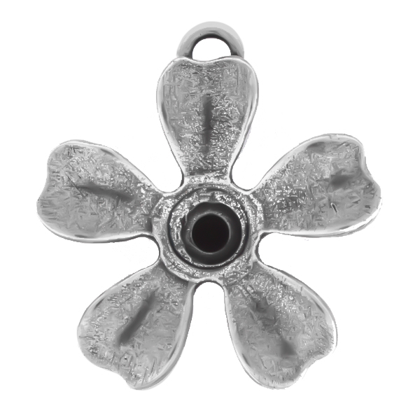 39ss Flower with 5 petals Pendant base with top loop