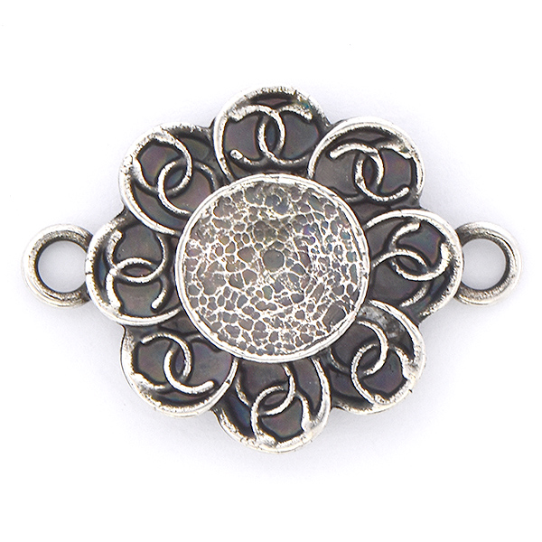 10mm Rivoli Metal Flower Jewelry connector with 2 loops