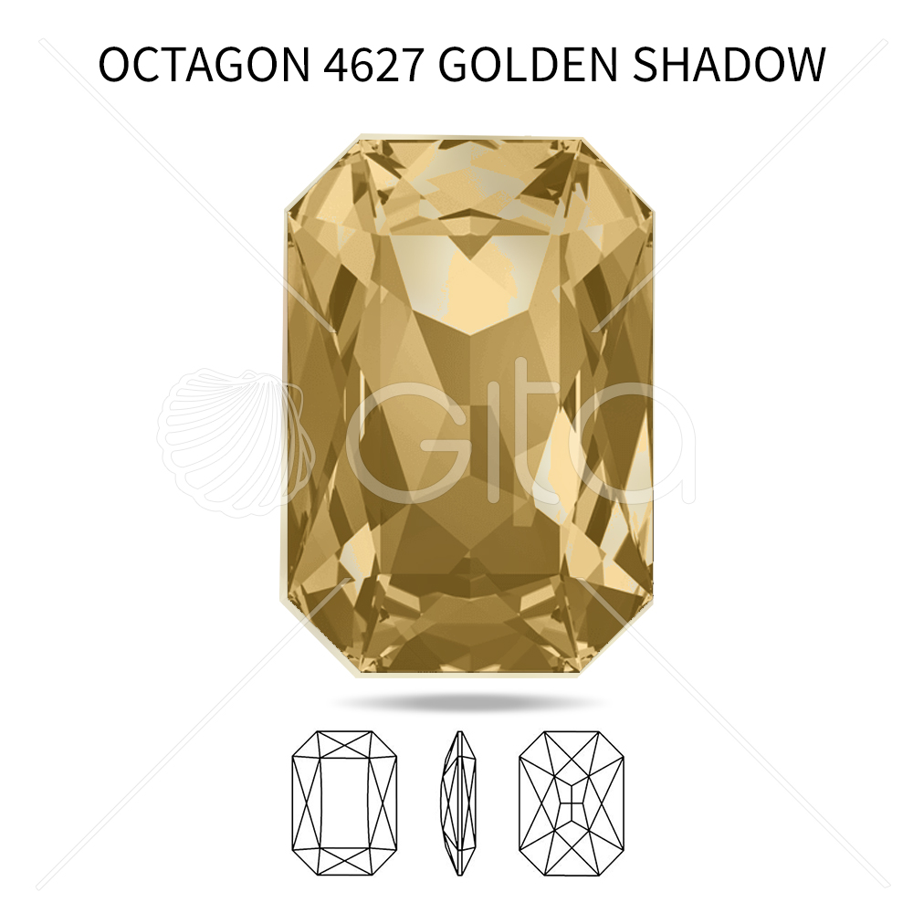 Aurora A4627 Octagon 37x25.5mm Golden Shadow color-1pc pack