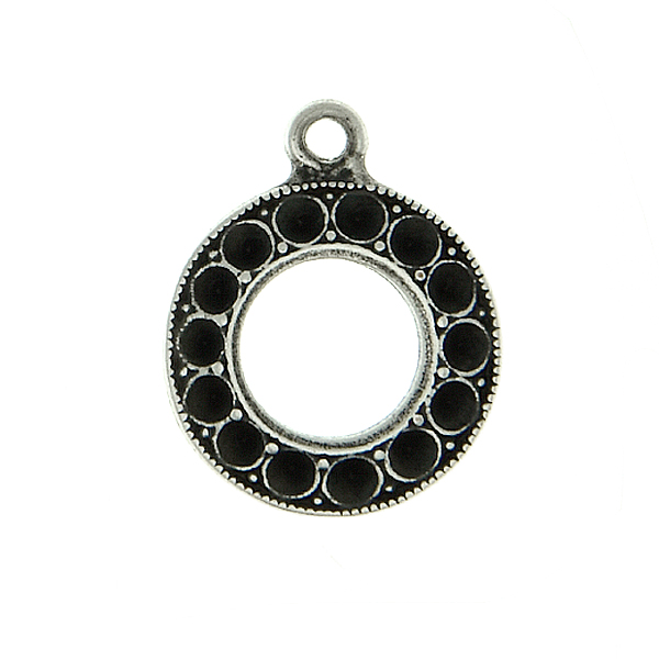 8pp Hollow Circle metal casting Pendant base with top loop