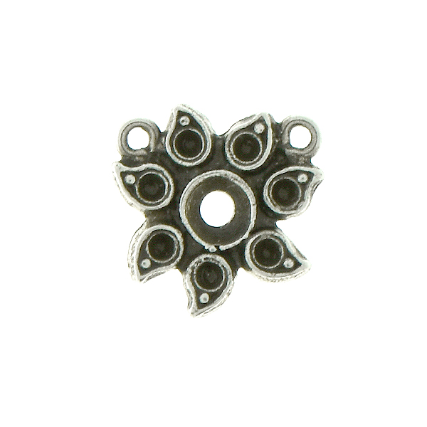 Metal casting Sunflower for 32pp and 8pp crystals Pendant base with two top loops