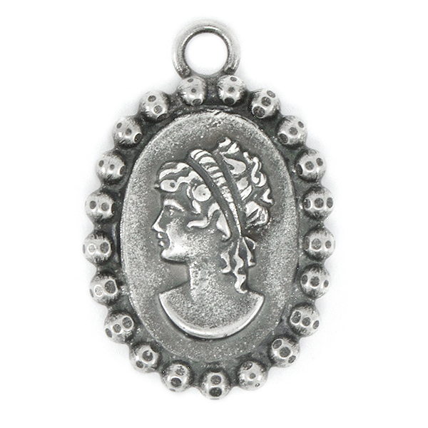 Cameo Pendant base with 2mm ball chain and top loop