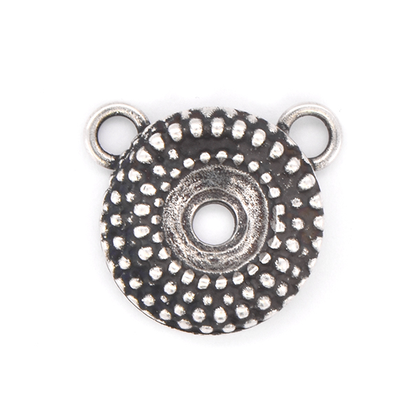 39ss Round Dotted Pendant base with two top loops