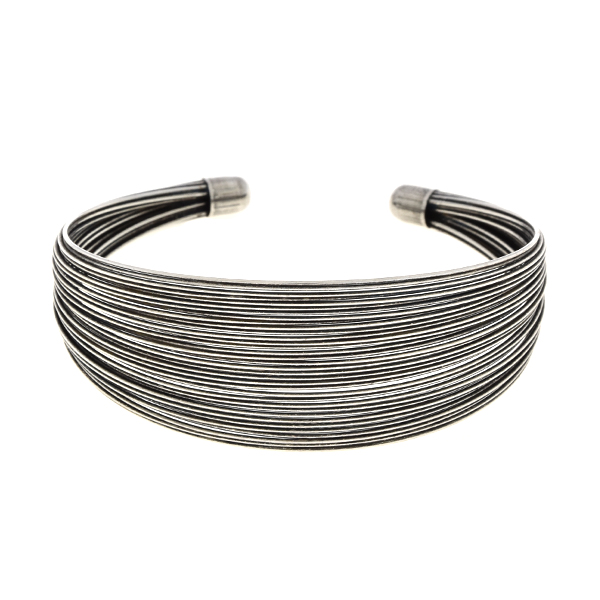 Adjustable wide multi wires bracelet cuff