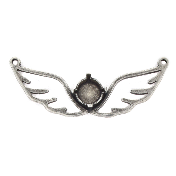 39ss Hollow Wings Pendant base with 2 loops