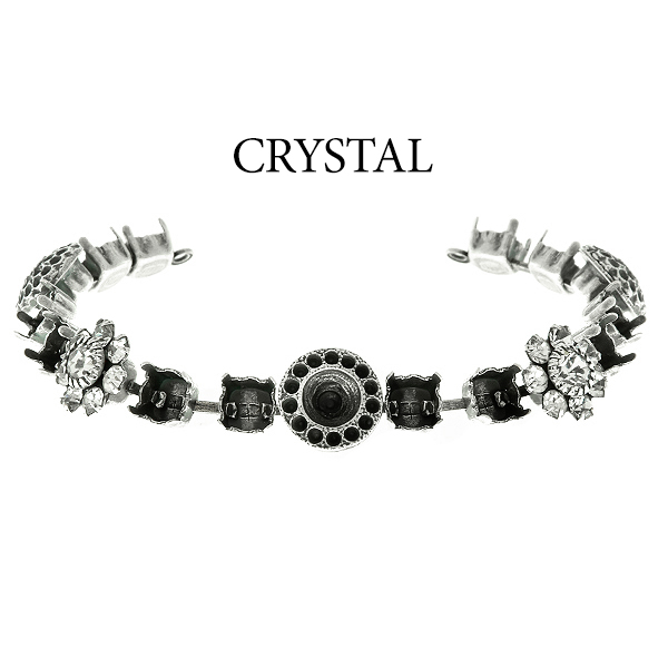 29ss cup chain and casting elements Bracelet base with Swarovski  flower elements Crystal color