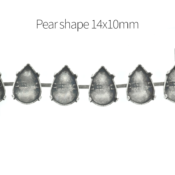 10x14mm Pear shape Cup chain for Bracelet - 1Meter