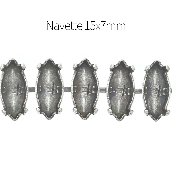 15x7mm Navette Cup chain for Bracelet - 1Meter