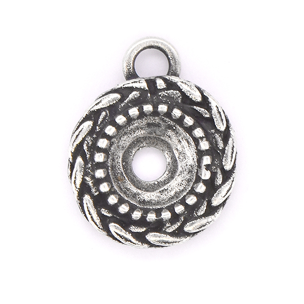 39ss Round Wheat Pendant base with top loop